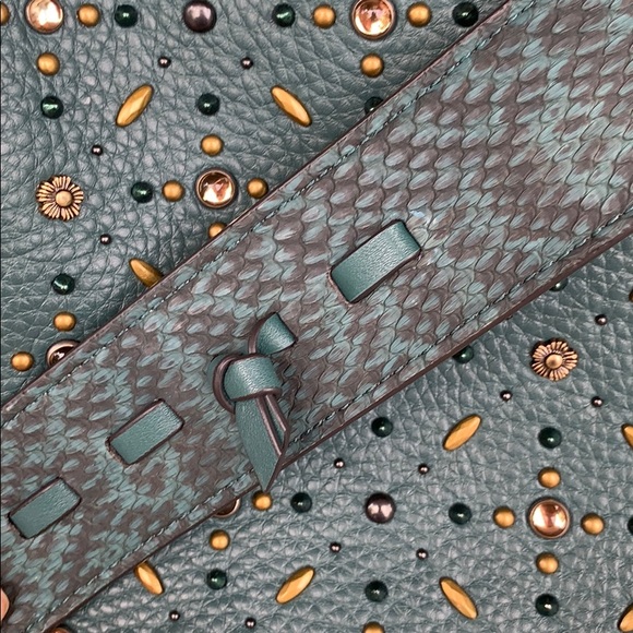 *SOLD* NWOT Coach Studded Rogue in Dark Turquoise - Picture 10 of 16